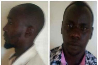 Abdi Mohammud alias Twalib (L) and Remmy Victor Odera alias Musa Busia (right). The wo terror suspects arrested in Isiolo County earlier this month had been to Somalia where they were radicalised in Somalia in 2012. (PHOTO: COURTESY)